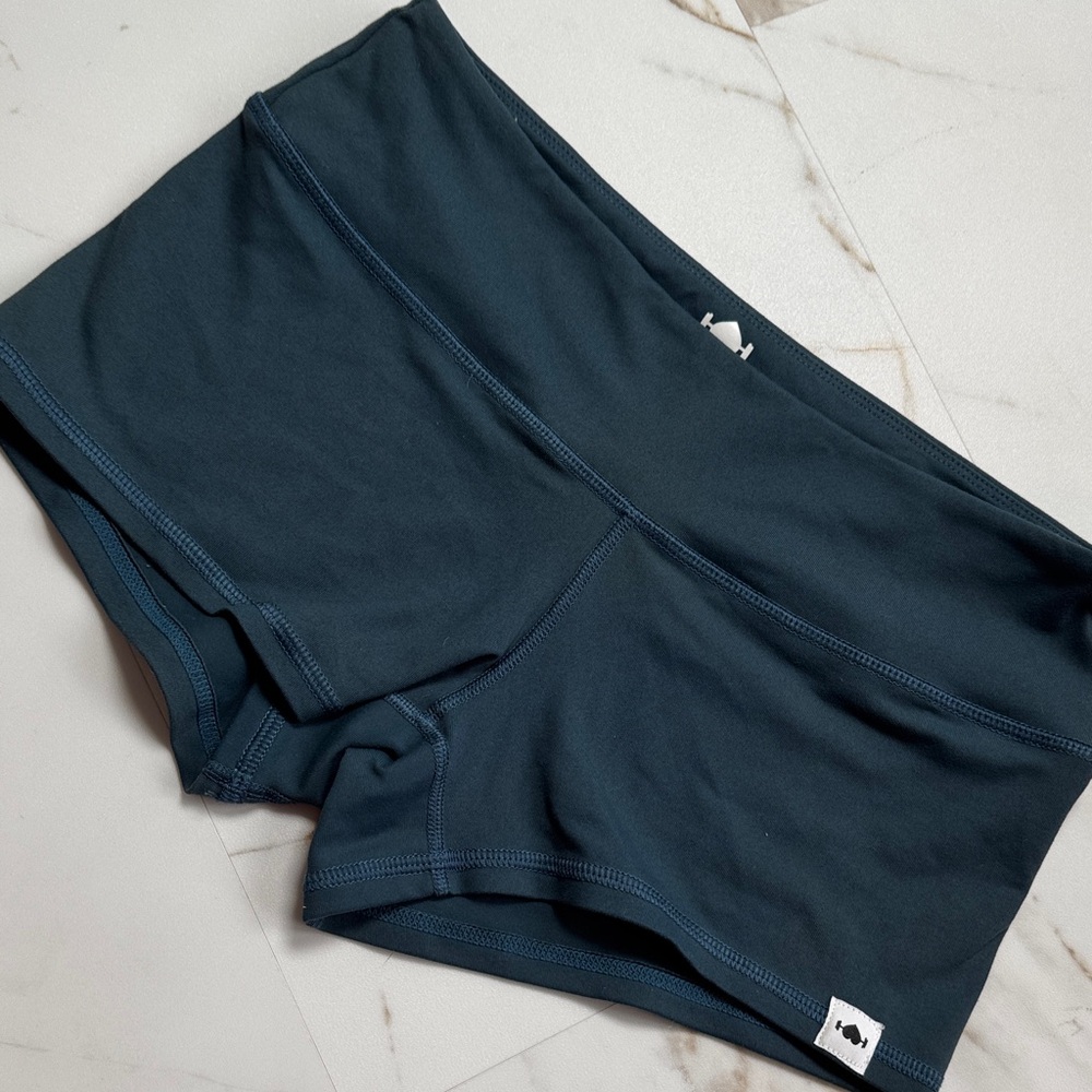 WODBottom Blue Workout Shorts Sz S Crossfit Micro Sporty Run Fitness Cardio